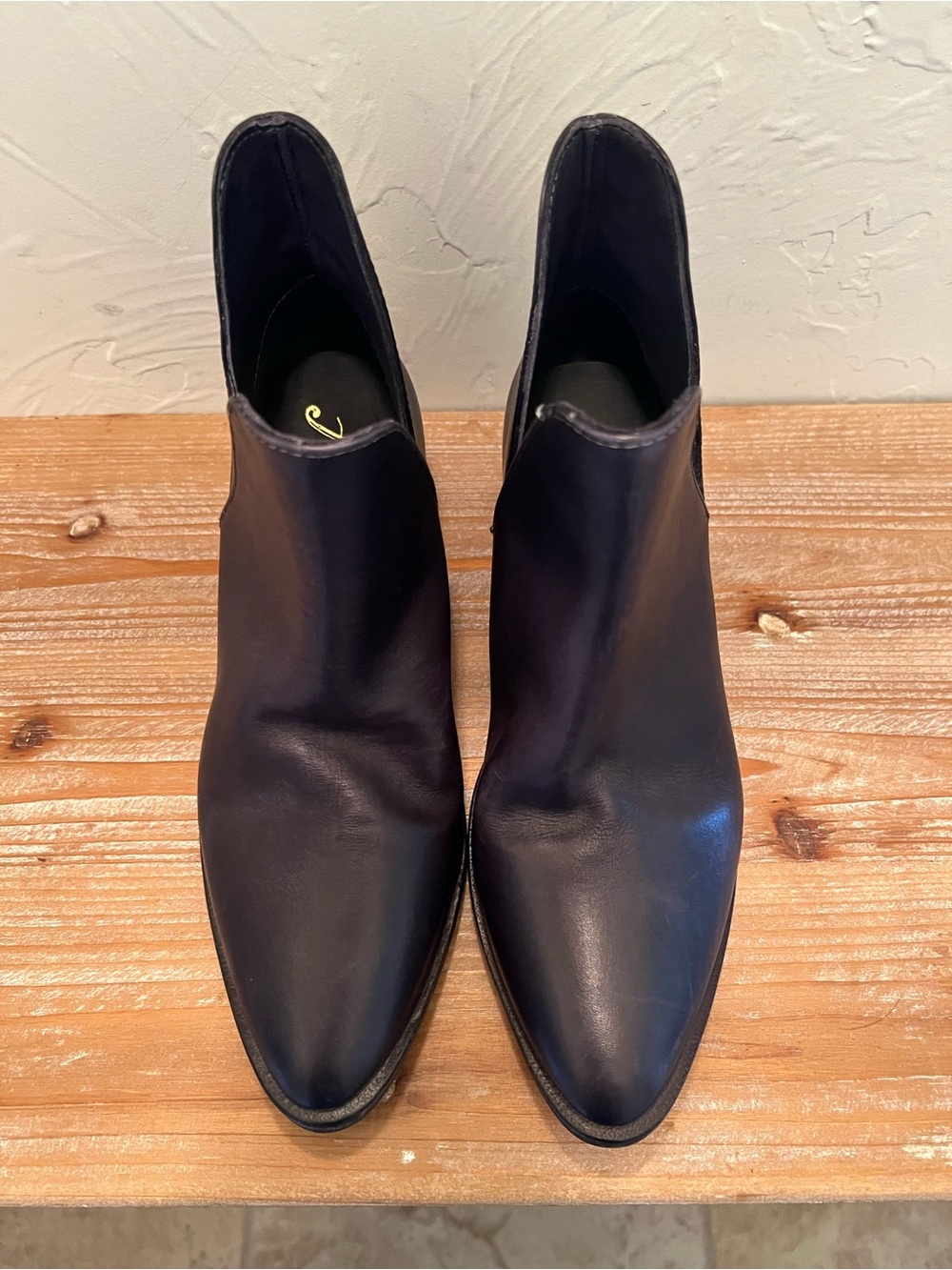Free People Black Leather Pointed Toe Ankle Booties Size 36 EU (5.5/6)